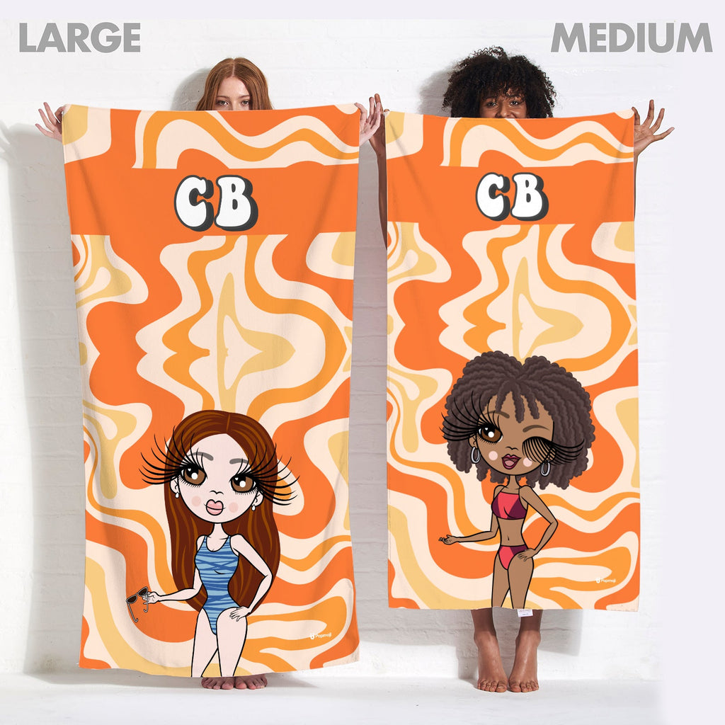 Womens Personalized Swiggle Beach Towel