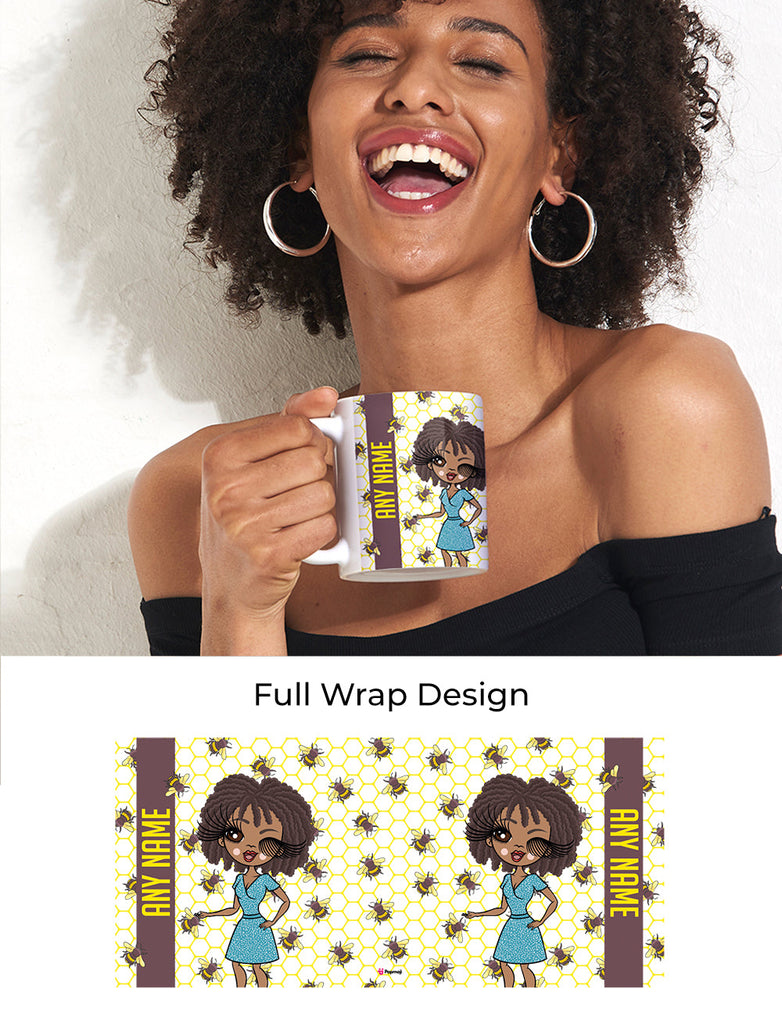 Womens Personalized Bee Print Mug