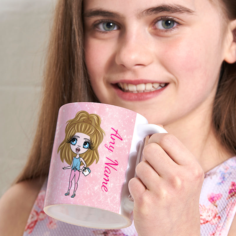 Girls Personalized Baby Pink Glitter Mug