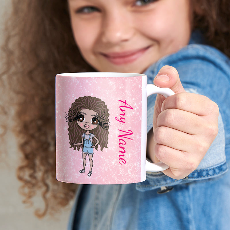 Girls Personalized Baby Pink Glitter Mug