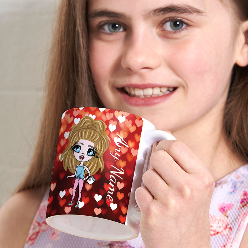 Girls Personalized Heart Mug