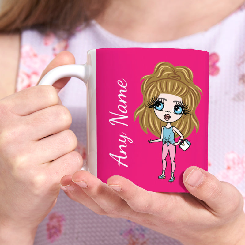 Girls Personalized Hot Pink Mug