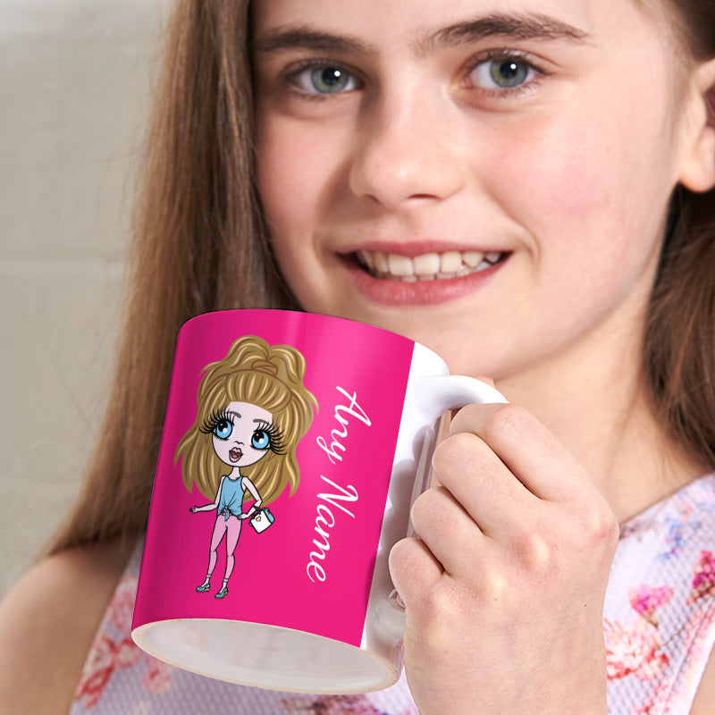 Girls Personalized Hot Pink Mug