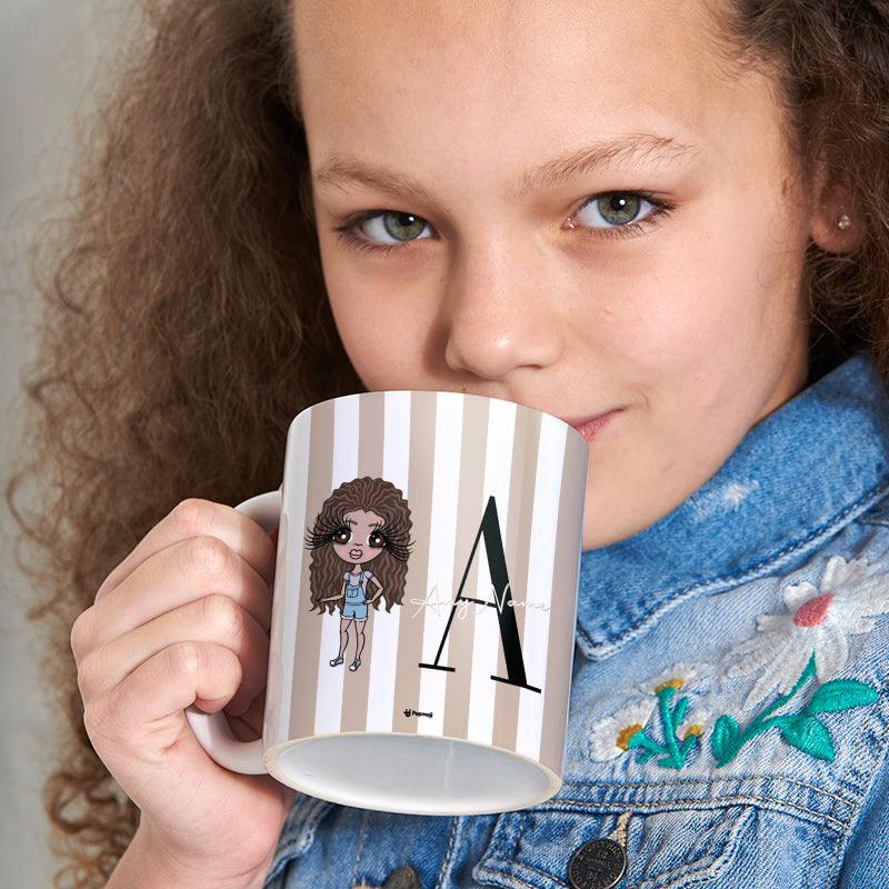 Girls Personalized The LUX Collection Initial Stripe Mug