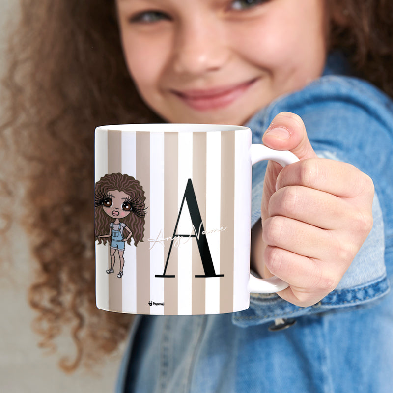 Girls Personalized The LUX Collection Initial Stripe Mug