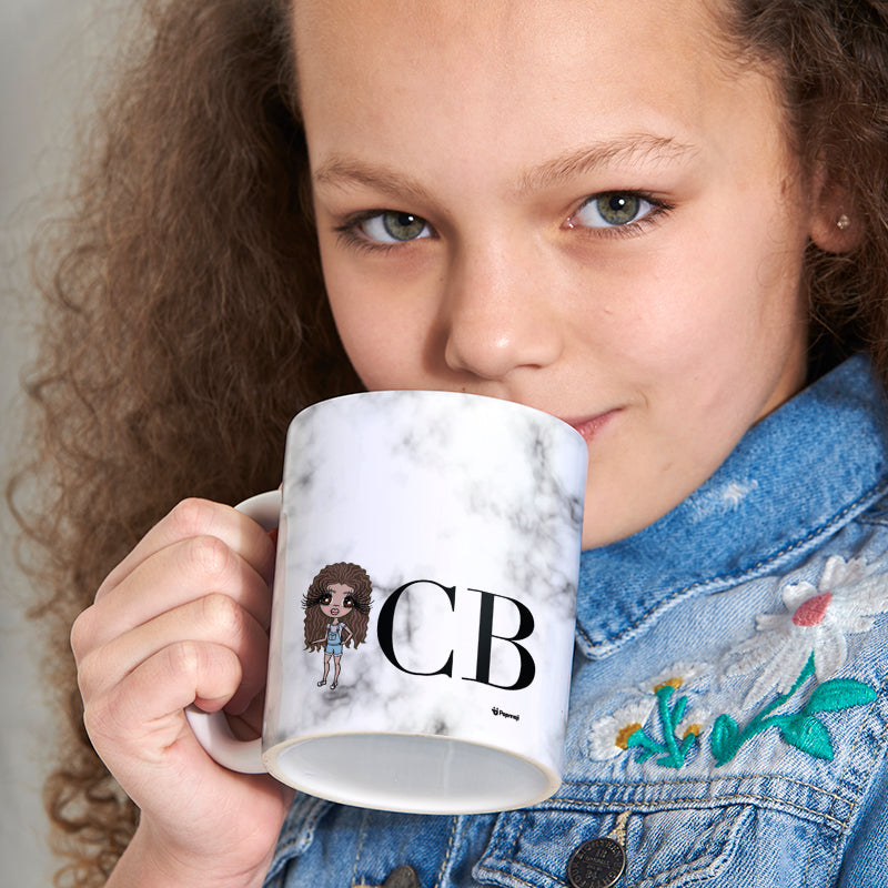 Girls Personalized The LUX Collection White Marble Mug