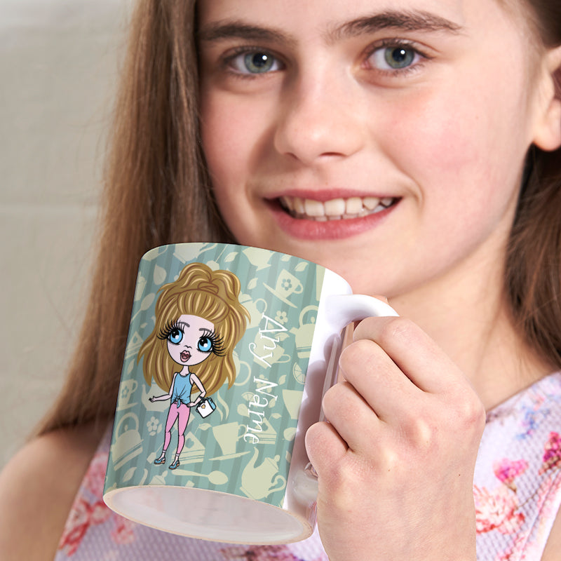 Girls Personalized Teapot Print Mug