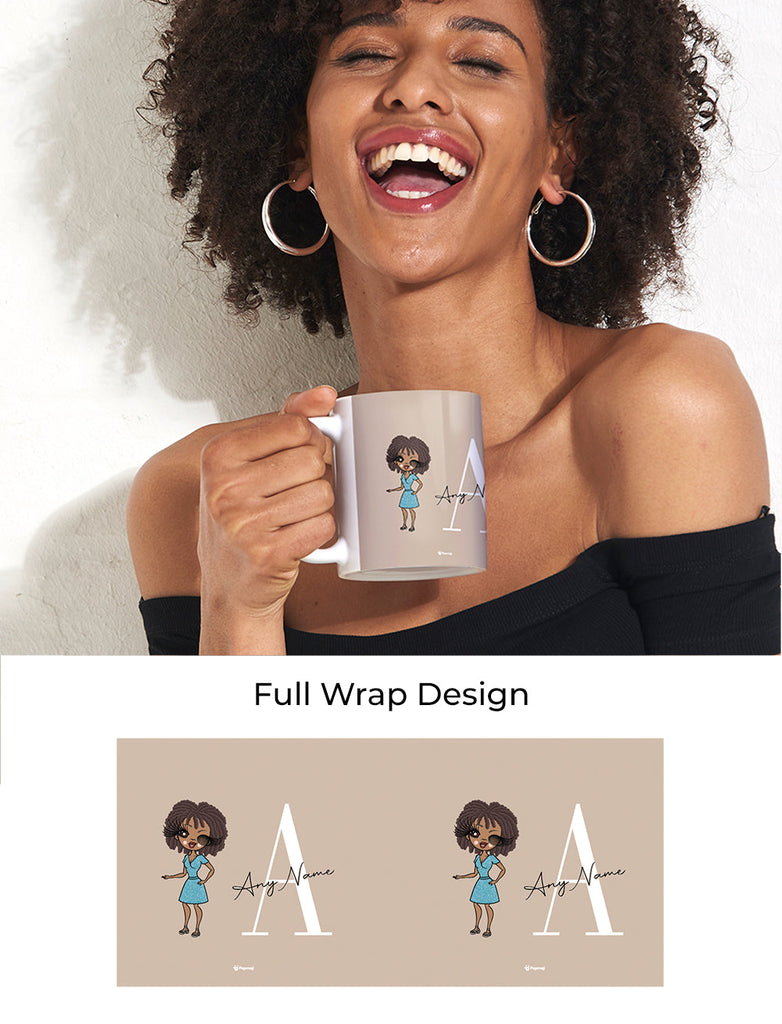 Womens Personalized The LUX Collection Initial Nude Mug