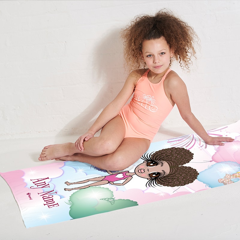 Girls Personalized Magical Balloon Beach Towel