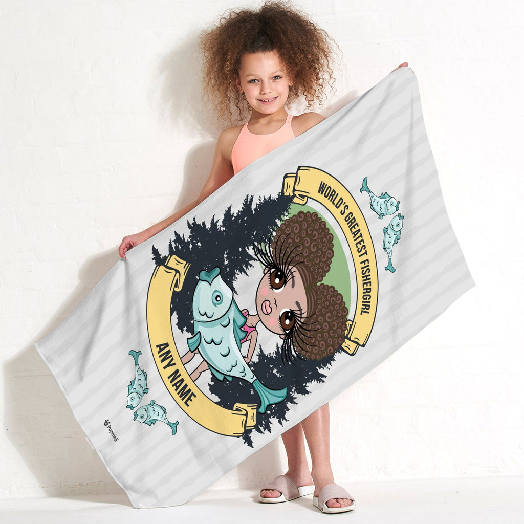 Girls Personalized Fishergirl Beach Towel