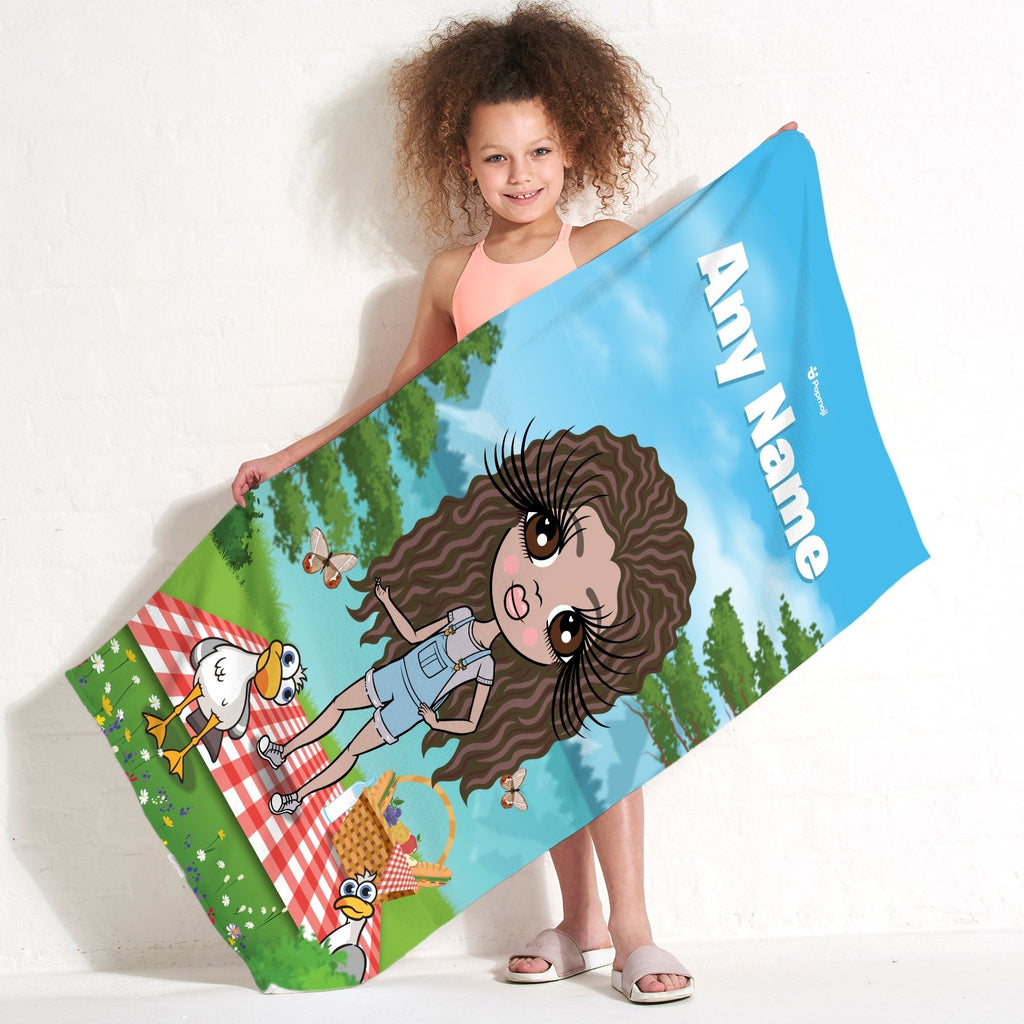 Girls Personalized Picnic Fun Beach Towel