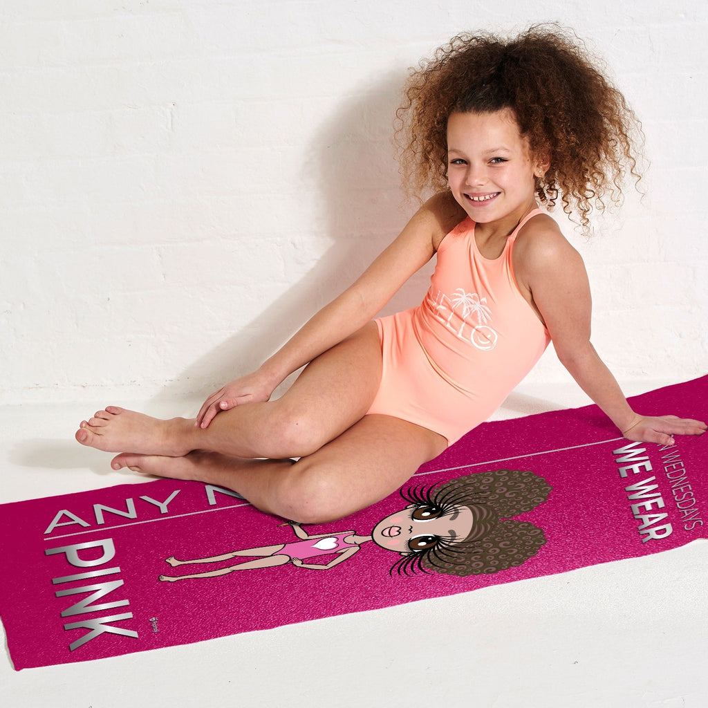 Girls Personalized Pink Wednesdays Beach Towel