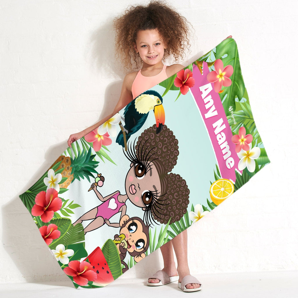 Girls Personalized Tropical Fun Beach Towel