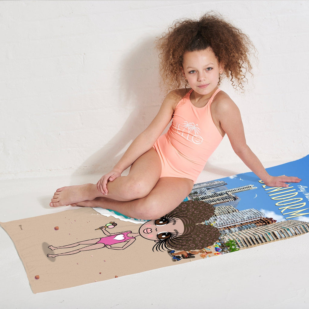 Girls Personalized Benidorm Beach Towel