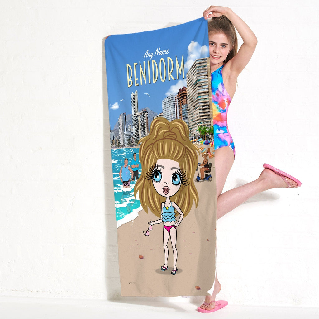 Girls Personalized Benidorm Beach Towel