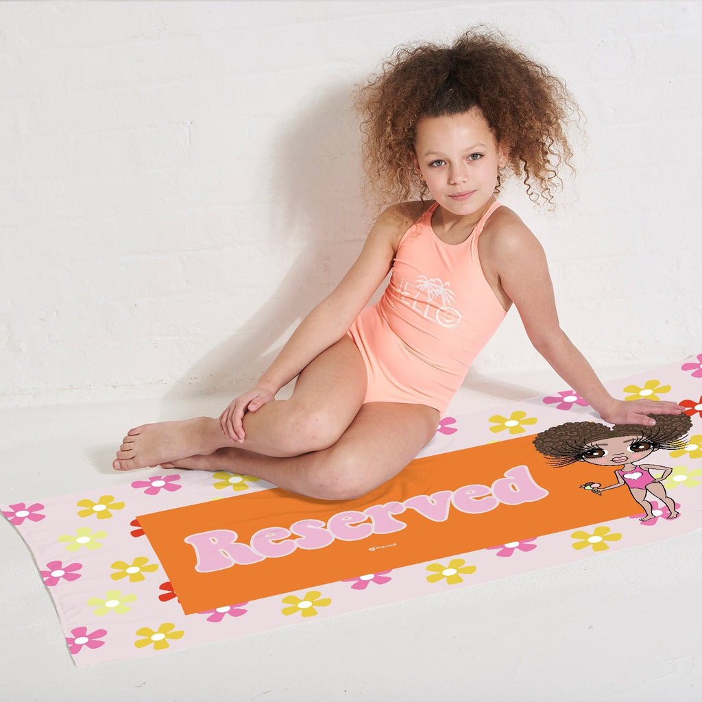 Girls Personalized Reserved Beach Towel