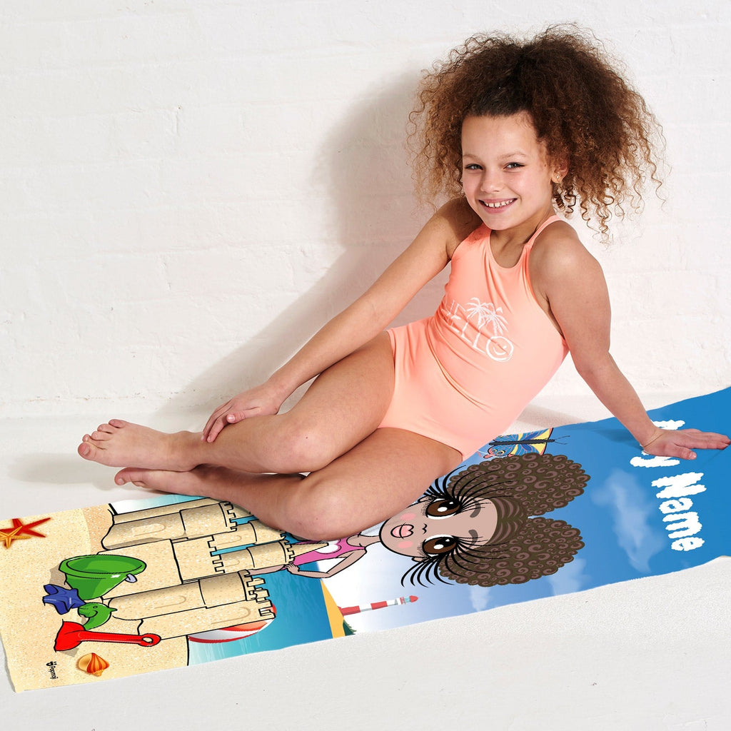 Girls Personalized Sandcastle Fun Beach Towel