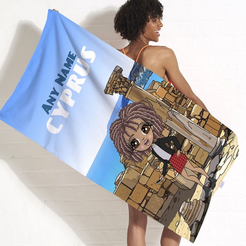Womens Personalized Cypriot Ruins Beach Towel - Image 2