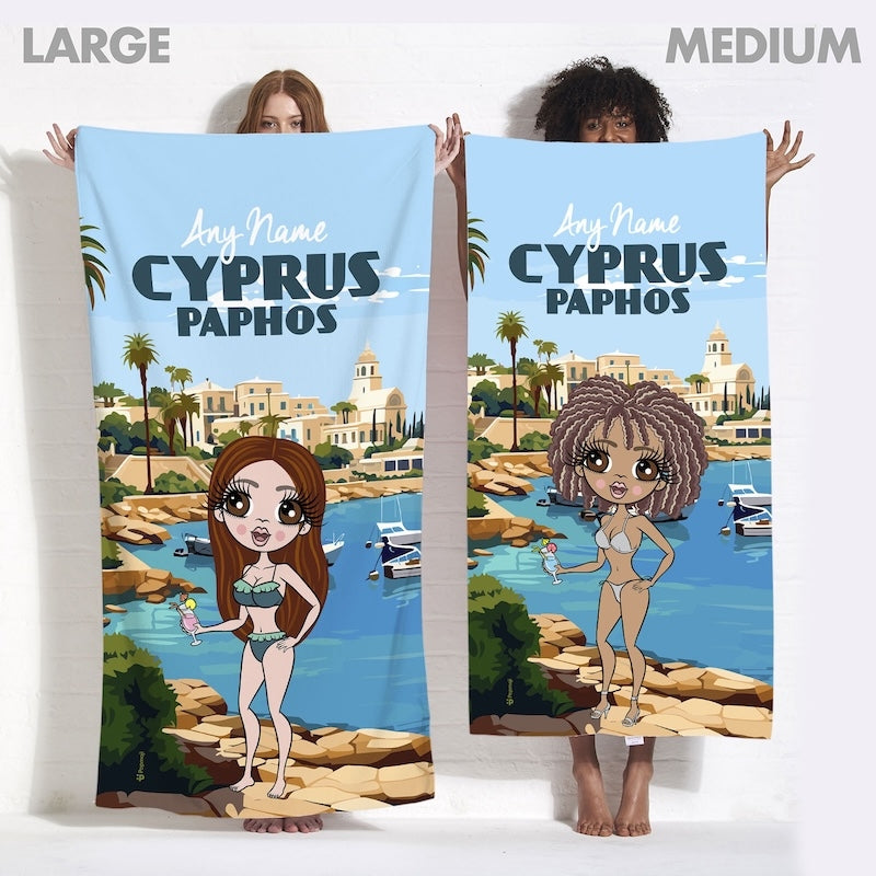 Womens Personalized Cyprus Paphos Beach Towel - Image 4