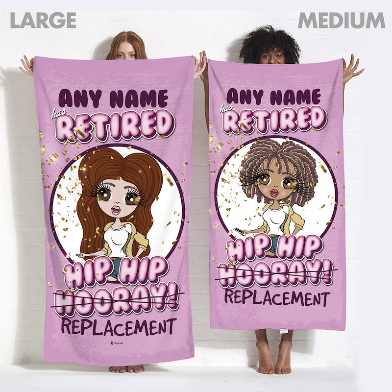 Womens Personalized Retirement Hip Hip Replacement Beach Towel