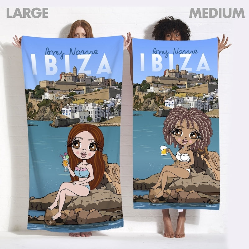 Womens Personalized Ibiza Town Beach Towel - Image 5