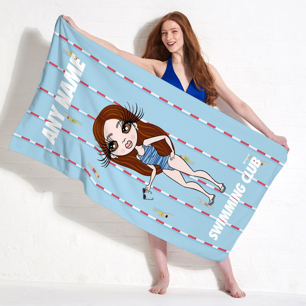 Womens Personalized Lanes Swimming Towel