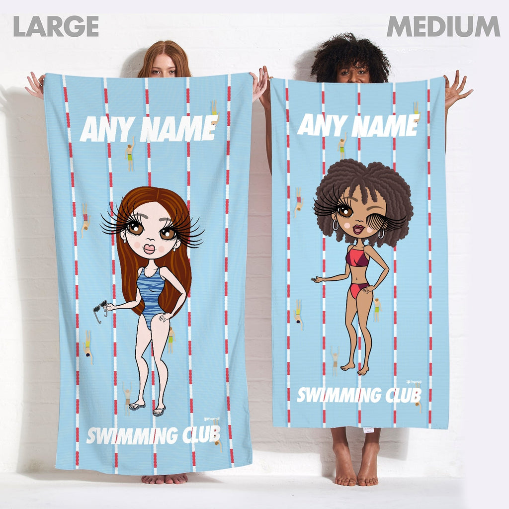 Womens Personalized Lanes Swimming Towel