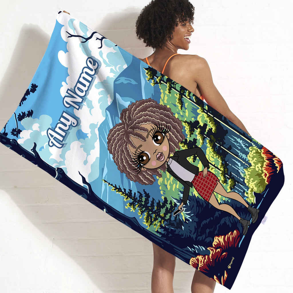 Womens Personalized Mountains Beach Towel - Image 3