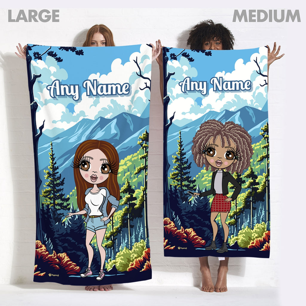 Womens Personalized Mountains Beach Towel - Image 5