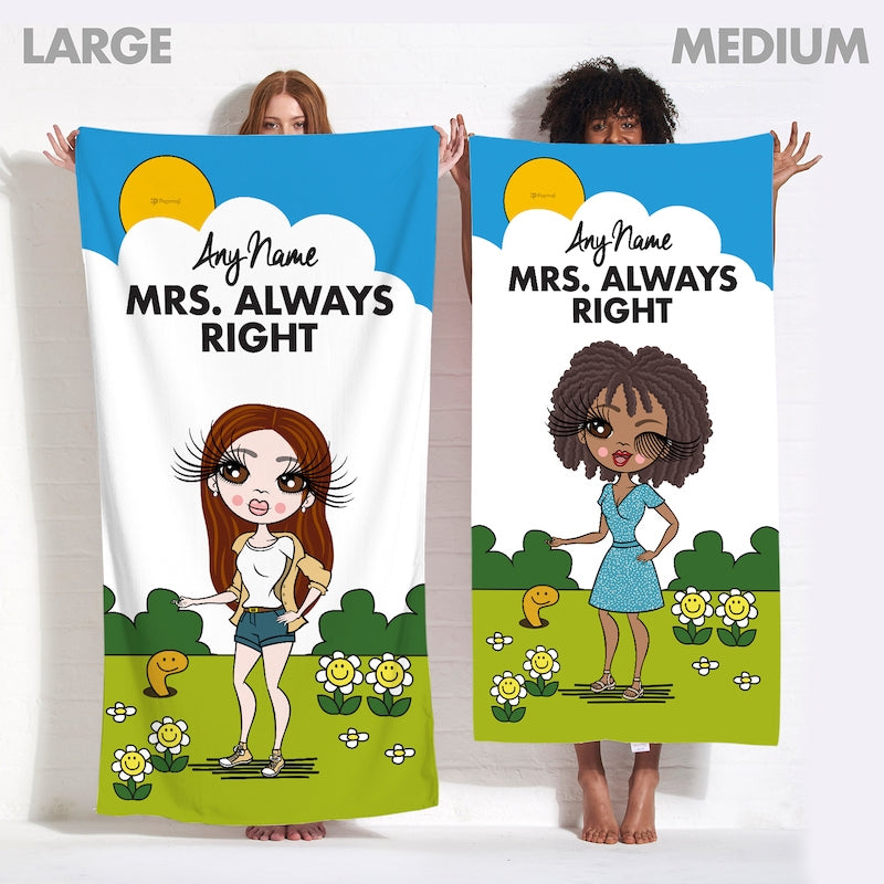 Womens Personalized Mrs Always Right Beach Towel