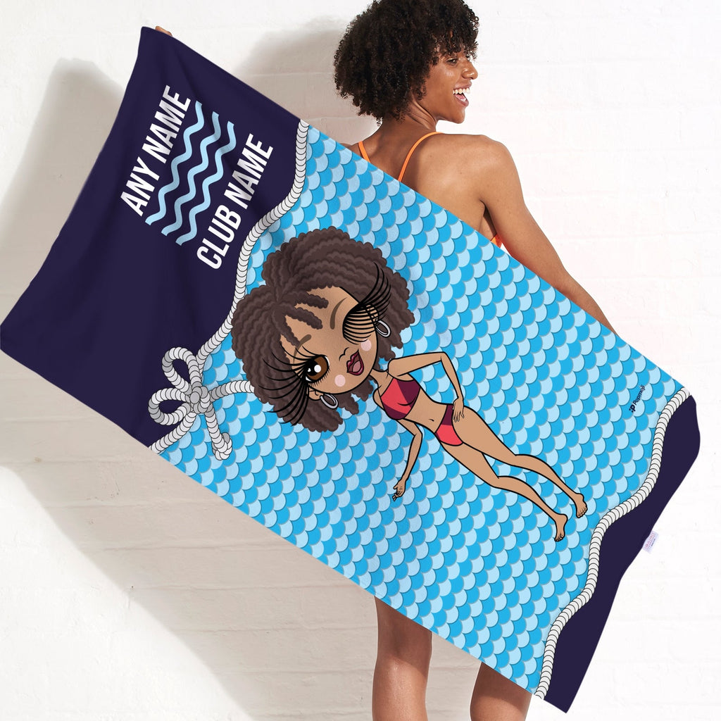 Womens Personalized Nautical Swimming Towel