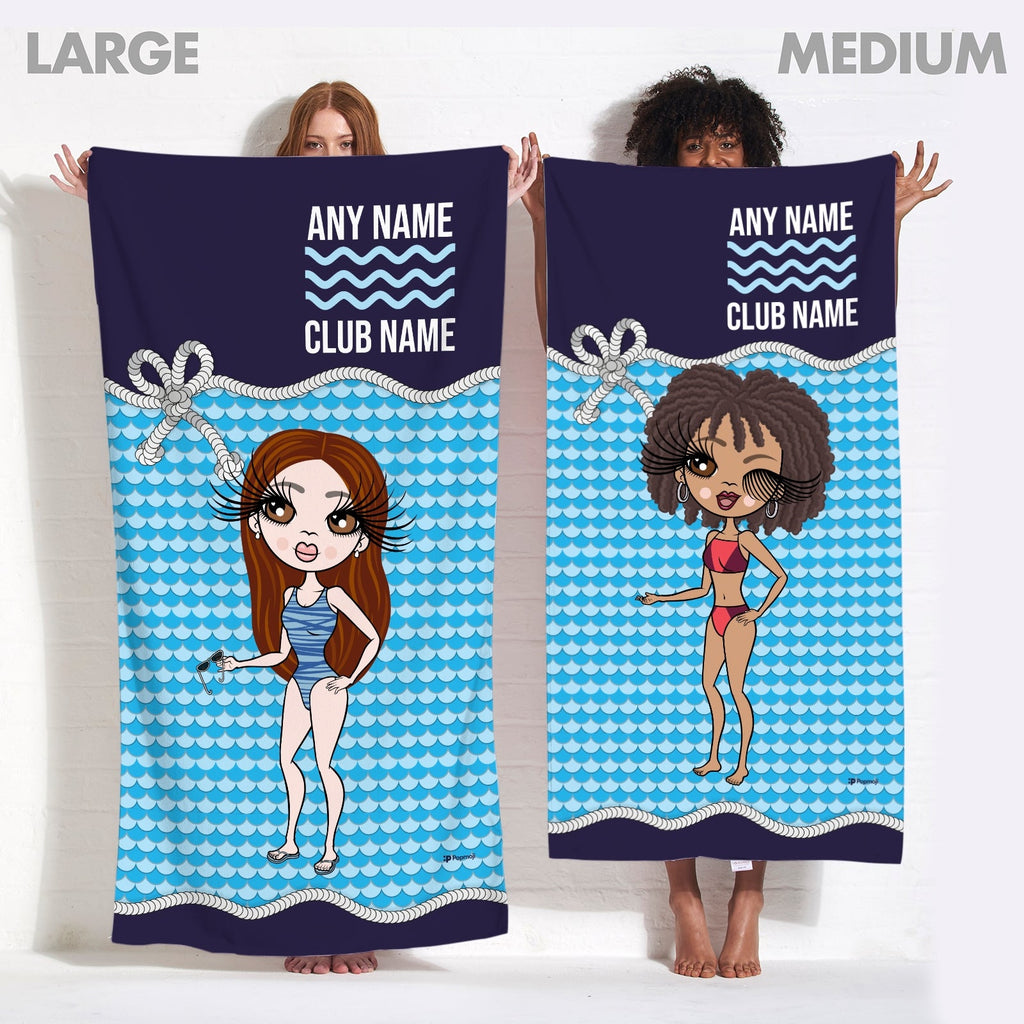 Womens Personalized Nautical Swimming Towel