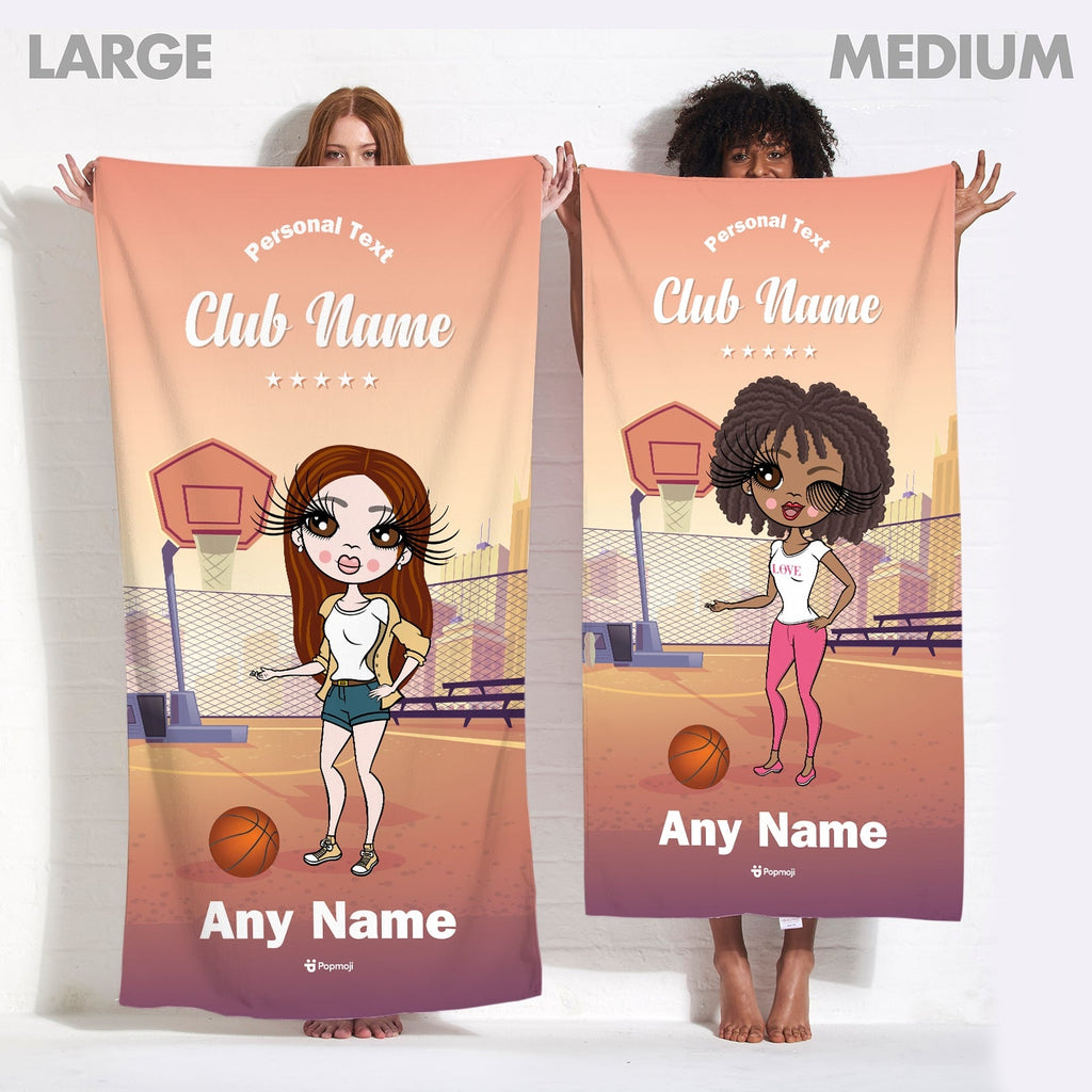 Womens Personalized Netball Court Beach Towel