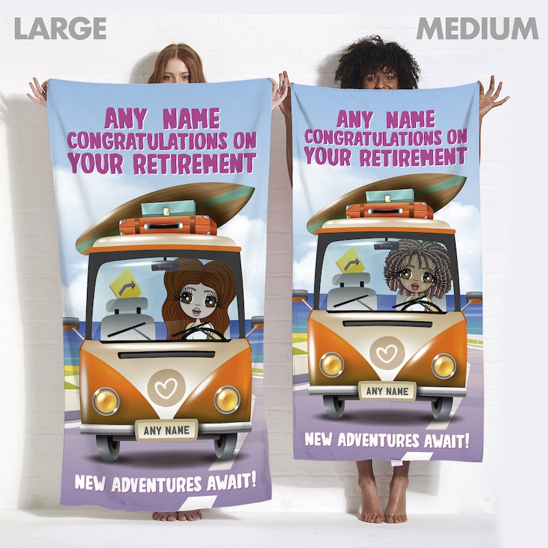 Womens Personalized Retirement Adventures Beach Towel