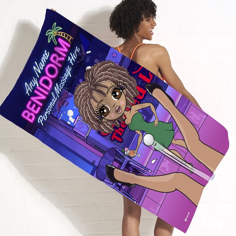 Womens Personalized Sticky Benidorm Beach Towel - Image 2