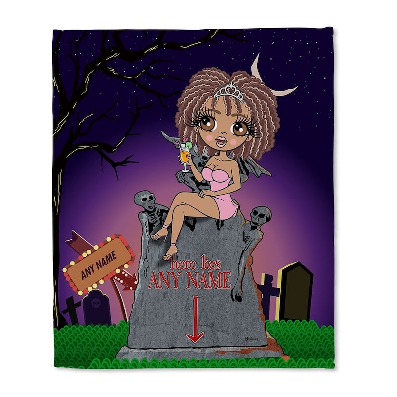 Womens Ghostly Grave Fleece Blanket - Image 1