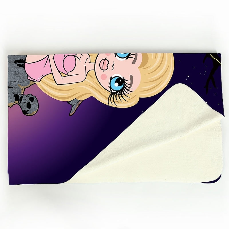 Womens Ghostly Grave Fleece Blanket - Image 3