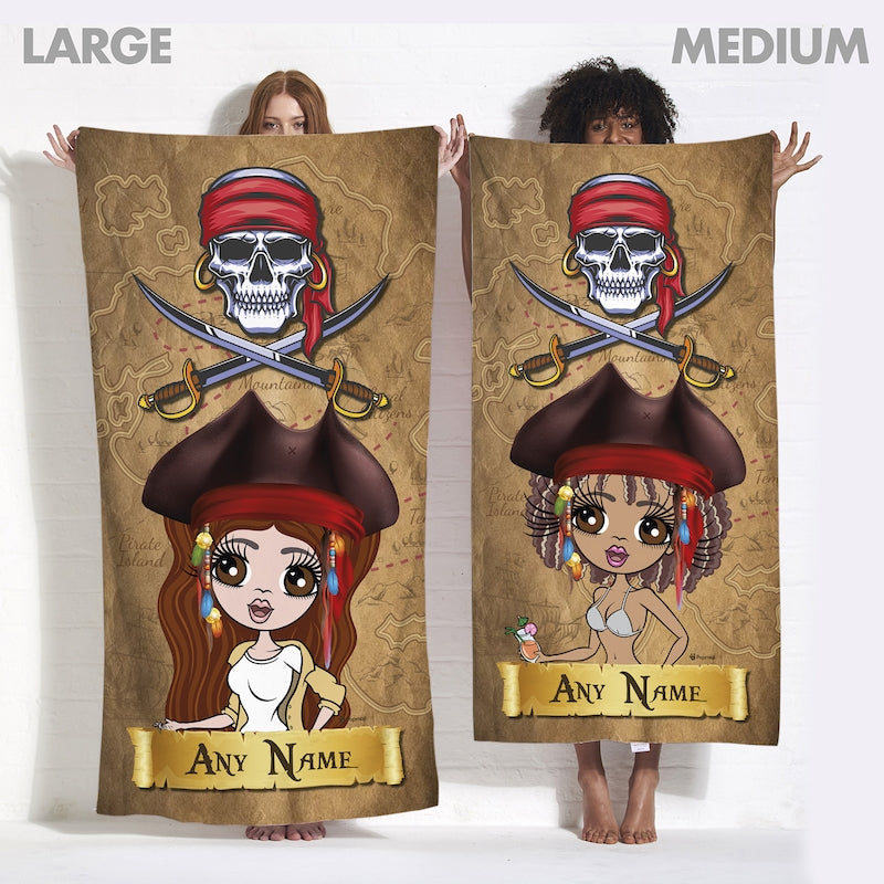 Womens Personalized Pirate Beach Towel