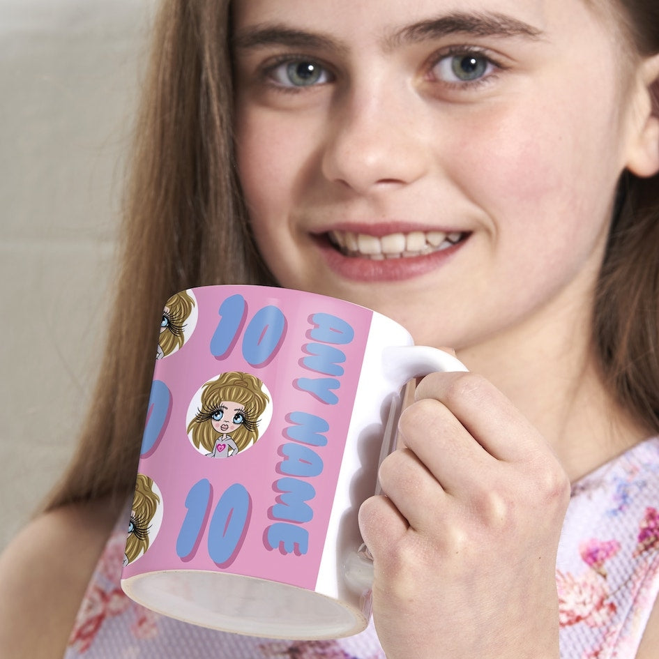 Girls Personalized 10th Birthday Mug