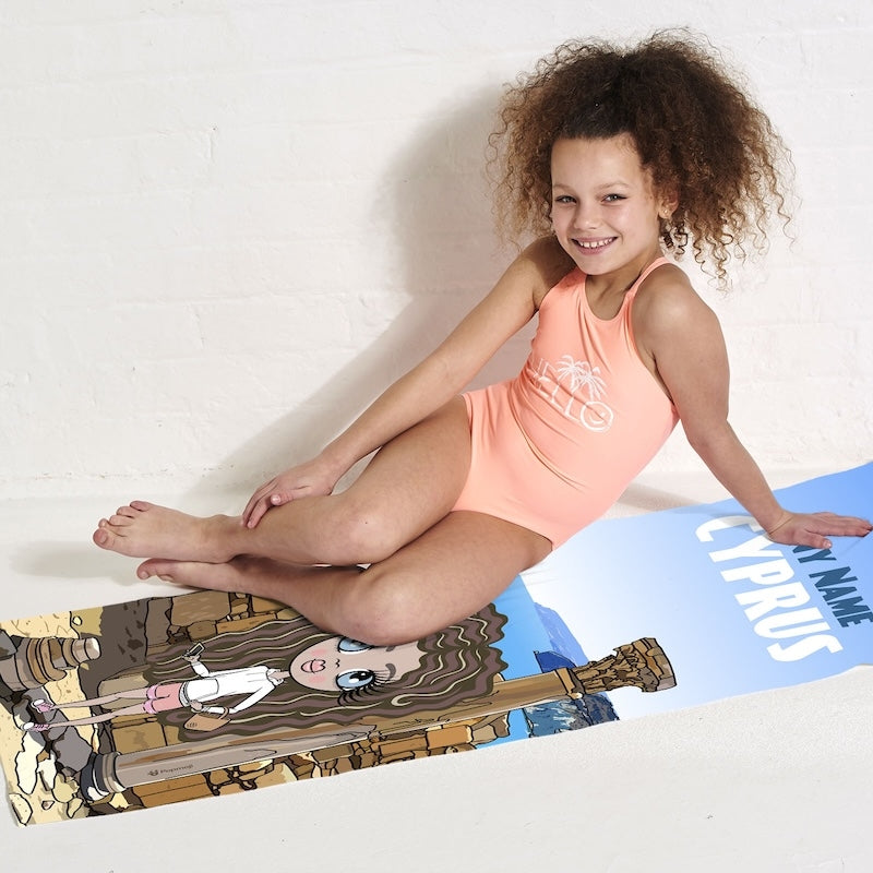 Girls Personalized Cypriot Ruins Beach Towel - Image 5