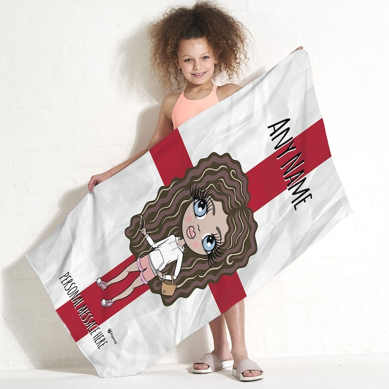 ClaireaBella Girls England Flag Beach Towel - Image 2