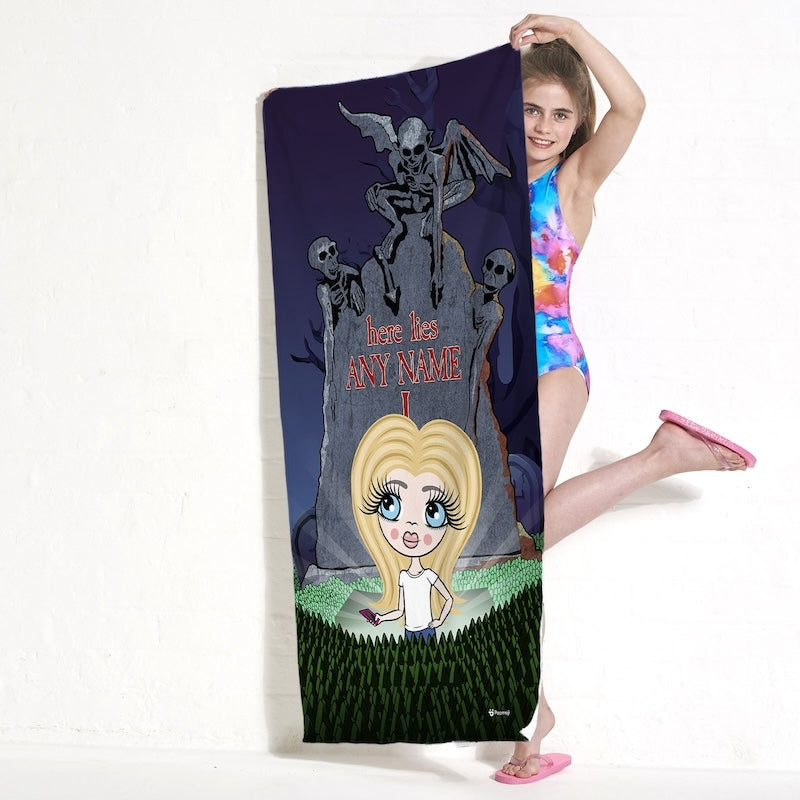 ClaireaBella Girls Ghostly Grave Beach Towel - Image 1