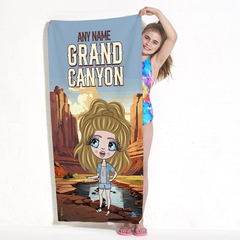 Girls Personalized Grand Canyon Beach Towel - Image 1