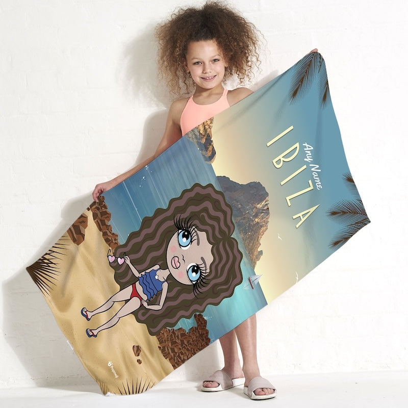 Girls Personalized Ibiza Beach Towel - Image 1