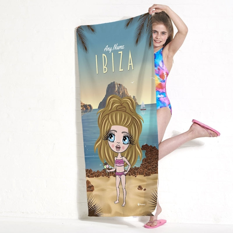 Girls Personalized Ibiza Beach Towel - Image 3