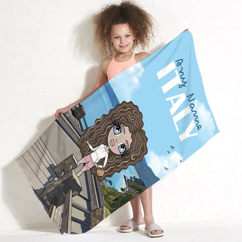 Girls Personalized Italian National Park Beach Towel - Image 2