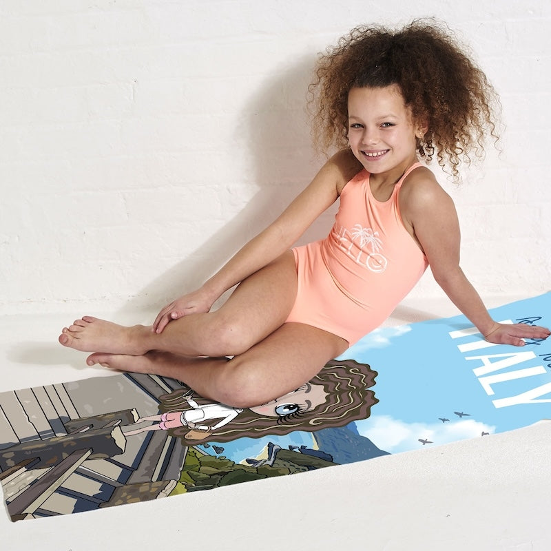 Girls Personalized Italian National Park Beach Towel - Image 4
