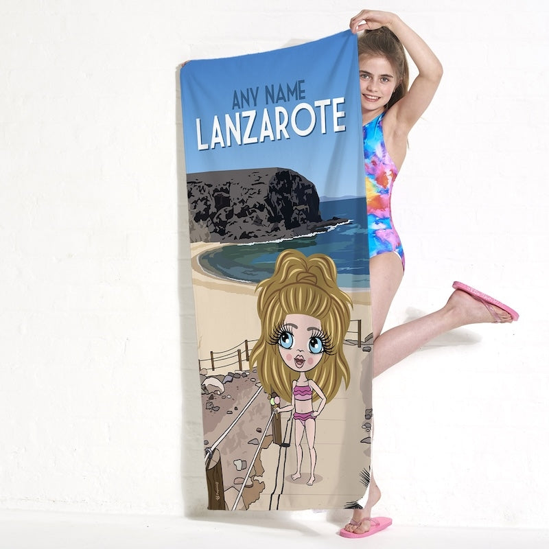Girls Personalized Lanzarote Beach Towel - Image 4