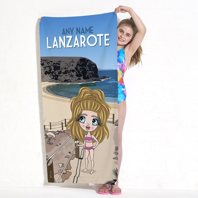 Girls Personalized Lanzarote Beach Towel - Image 2