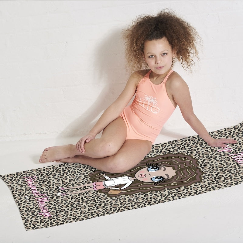 ClaireaBella Girls Leopard Print Beach Towel - Image 5
